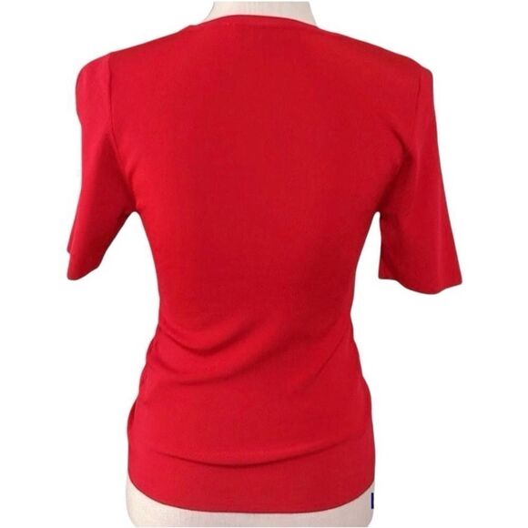 Zara Ruched Bodycon Knit Top in Red Women’s S - Picture 4 of 5